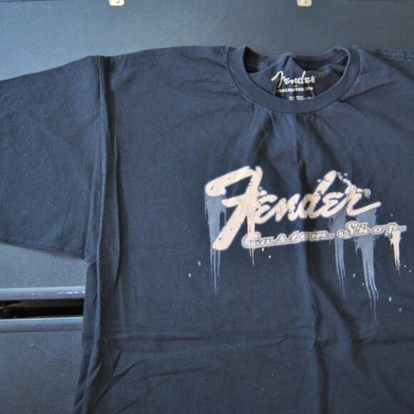Fender Guitar Custom Shop Black Short Sleeve Shirt Large - Picture 2 of 7